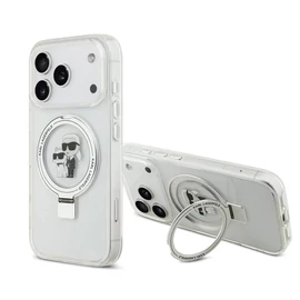 Karl Lagerfeld Ringstand Karl and Choupette MagSafe tok iPhone 17 Pro készülékhez fehér