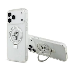 Karl Lagerfeld Ringstand Karl and Choupette MagSafe tok iPhone 17 Pro Max készülékhez fehér