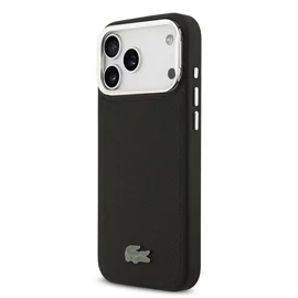 Lacoste Iconic Petit Pique kameraállványos MagSafe tok iPhone 17 Pro Max készülékhez fekete
