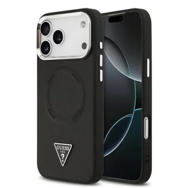 Guess PU Leather Triangle Logo MagSafe tok iPhone 17 Pro készülékhez fekete