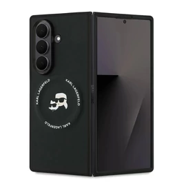 Karl Lagerfeld PU Karl and Choupette Heads Magnetic tok Samsung Galaxy Z Fold 7 készülékhez fekete