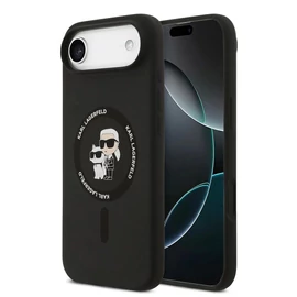 Karl Lagerfeld Liquid Silicone Karl and Choupette MagSafe tok iPhone Air készülékhez fekete
