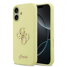 Guess Liquid Silicone 4G Metal Logo tok iPhone 17 készülékhez sárga