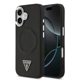 Guess PU Leather Triangle Logo MagSafe tok az iPhone 17 készülékhez fekete