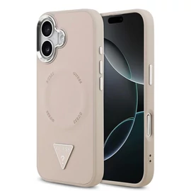 Guess PU Leather Triangle Logo MagSafe tok iPhone 17 készülékhez rózsaszín