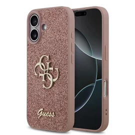 Guess PU Fixed Glitter 4G Metal Logo tok iPhone 17 készülékhez rózsaszín