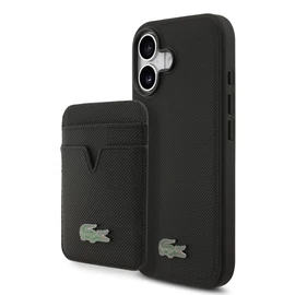 Lacoste Iconic Petit Pique MagSafe tok + pénztárca iPhone 17 készülékhez fekete