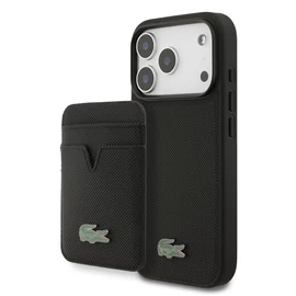 Lacoste Iconic Petit Pique MagSafe tok + pénztárca iPhone 17 Pro készülékhez fekete