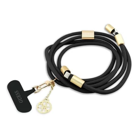 Guess Crossbody Strap 4G Charm töltőkábel USB-C/USB-C fekete