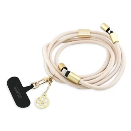 Guess Crossbody Strap 4G Charm töltőkábel USB-C/USB-C bézs