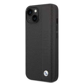 BMW Signature Leather Big Logo tok iPhone 14 Plus készülékhez fekete