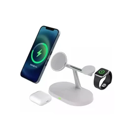 Xprotector 3in1 MagSafe QI vezeték nélküli töltőállvány QC 15W fehér