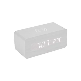Xprotector XPRO™ Digitális ébresztőóra vezeték nélküli QI töltővel fehér 5W