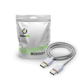 Dreamtech PD fonott kábel fehér USB-C / USB-C 3A 60W 1M