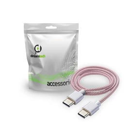 Dreamtech PD fonott kábel pink USB-C / USB-C 3A 60W 1M