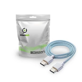 Dreamtech PD fonott kábel zöld USB-C / USB-C 3A 60W 1M