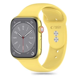 Tech-Protect SILICONE óraszíj citromsárga, Apple Watch 42mm (S1-S3) / 44mm / 45mm / 46mm / 49mm készülékhez