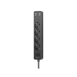 XO WL10 3-as elosztó 4*USB-A csatlakozóval 1.8M fekete