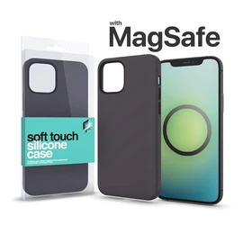 Xprotector XPRO™ MagSafe rögzítésű Soft Touch Szilikon tok Apple Iphone 16 készülékhez - fekete 