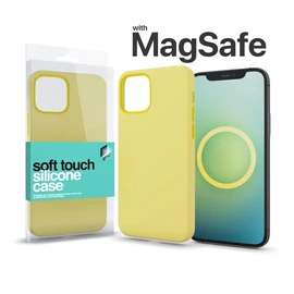 Xprotector XPRO™ MagSafe rögzítésű Soft Touch Szilikon tok Apple Iphone 16 Pro Max készülékhez - sárga