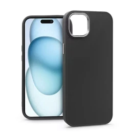 Apple iPhone 15 Plus szilikon hátlap - Frame - fekete