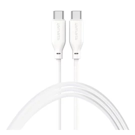 4smarts High FlexUSB Type-C / USB Type-C Szilikon töltő- és adatkábel, 60W 1.5m fehér