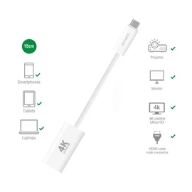4smarts USB Type-C - HDMI adapter 15cm, fehér