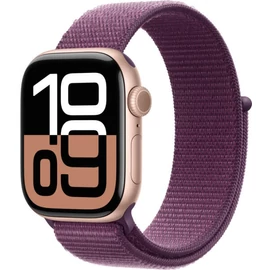 Apple Watch Series 10 GPS 42mm rozéarany alumínium tok, lila sportpánt (S/M)