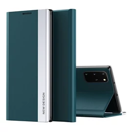 Apple Wooze Silver Line iPhone 16 oldalra nyíló tok, stand, sötétzöld