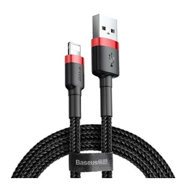 Baseus Cafule USB / Lightning töltő- és adatkábel, 1,5A, 2m, fekete-piros