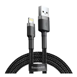 Baseus Cafule USB / Lightning töltő- és adatkábel, 1,5A, 2m, szürke-fekete