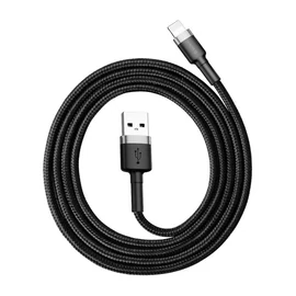 Baseus Cafule USB / Lightning töltő- és adatkábel, 2.4A, 1 m, szürke-fekete