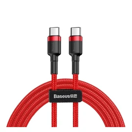 Baseus Cafule Type-C / Type-C töltő- és adatkábel, 60W, 1m, piros