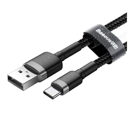 Baseus Cafule USB / Type-C töltő- és adatkábel, 2A, 3m, szürke-fekete