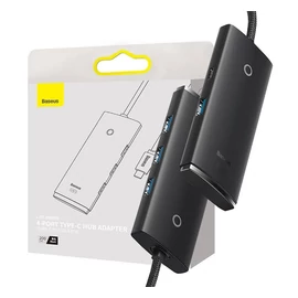 Baseus Lite Hub 4in1  Type-C, 4x USB 3.0+Type-C, 2m , fekete