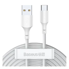 Baseus Simple Wisdom USB / Type-C töltő- és adatkábel, 1,5m, fehér (2db)