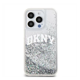 DKNY Liquid Glitter Arch Logo iPhone 14 Pro hátlap tok, átlátszó