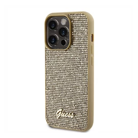 Guess Disco Metal Script Apple iPhone 15 Pro hátlap tok, arany