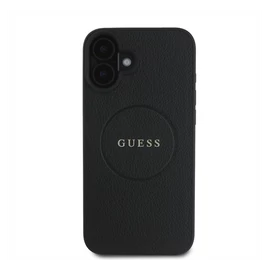 Guess Grained Gold Ring MagSafe Apple iPhone 16 Plus hátlap tok, fekete/barna GUHMP16MPGHSMMK
