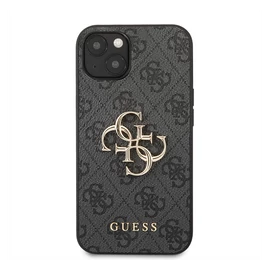Guess PU 4G Metal Logo Apple iPhone 13 hátlap tok, szürke
