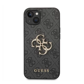 Guess PU 4G Metal Logo Apple iPhone 14 hátlap tok, szürke