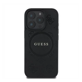 Guess Saffiano Peony Classic Logo Apple iPhone 16 Pro hátlap tok, fekete/barna GUHMP16LPSAPSMEK