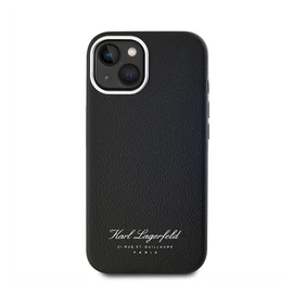 Karl Lagerfeld Grained PU Hotel RSG iPhone 15 hátlap tok, fekete