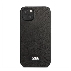 Karl Lagerfeld Saffiano Plaque hátlap tok Apple iPhone 13 mini, fekete