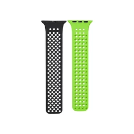 Phoner Spike Apple Watch szilikon szíj, 38/40/41mm, fekete/élénk zöld