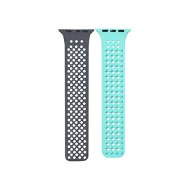 Phoner Spike Apple Watch szilikon szíj, 38/40/41mm, szürke/kék
