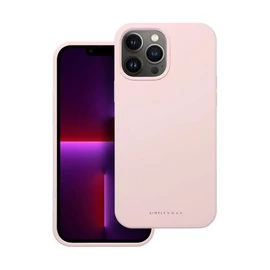 Roar Apple iPhone 13 Pro Max prémium szilikon tok velúr béléssel, világos rózsaszín