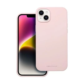 Roar Apple iPhone 14 Plus prémium szilikon tok velúr béléssel, világos rózsaszín
