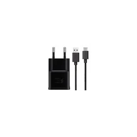 Samsung EP-TA200EBE kompatibilis hálózati töltő adapter USB + EP-DR140ABE Type-C kábel, fekete, (No logo)
