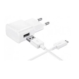 Samsung ETA0U83EWE kompatibilis hálózati töltő adapter USB + ECB-DU4AWE microUSB kábel, fekete, (No logo)